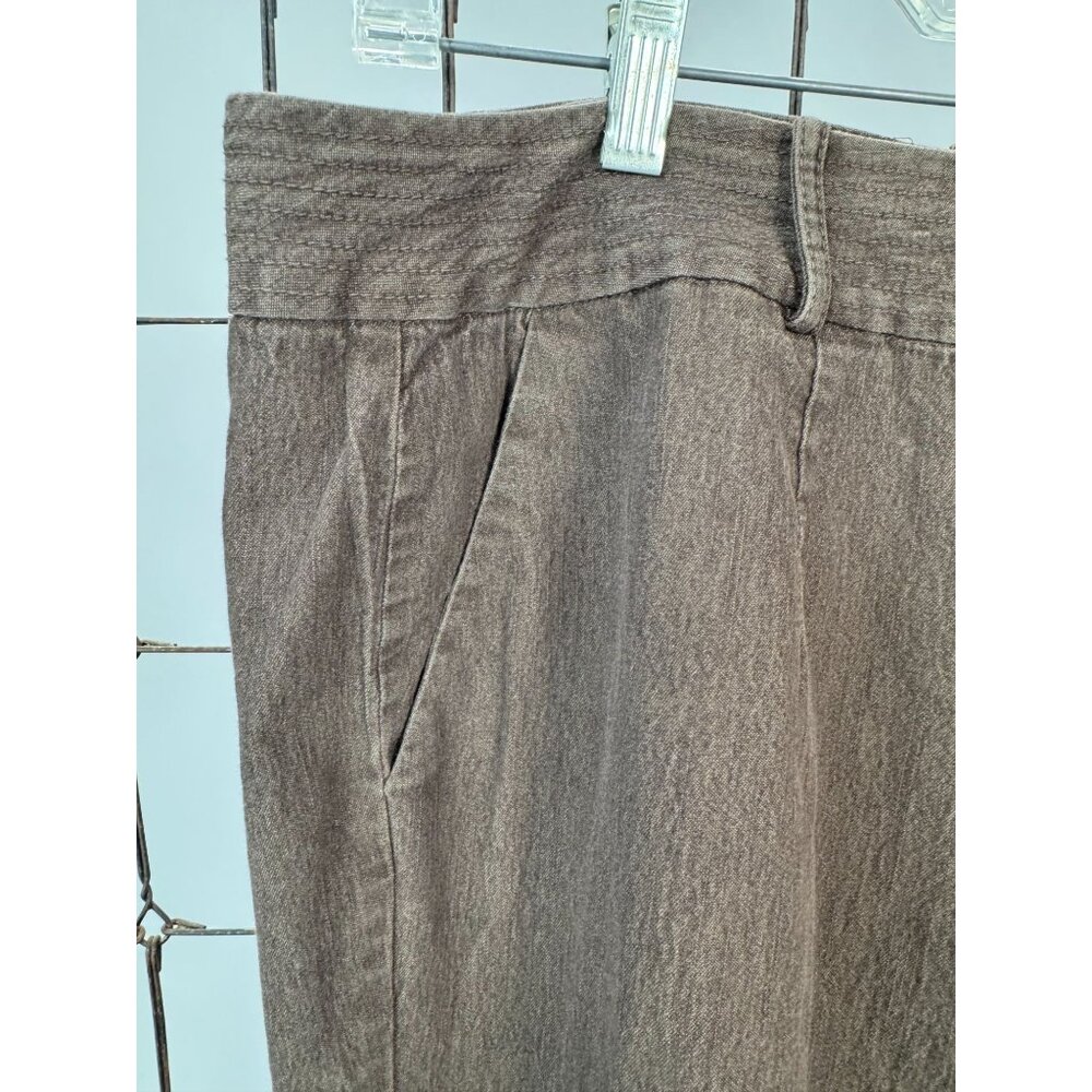 Larry Levine Womens Stretch Pants 16W Brown Cotton Blend Made In Cambodia - Picture 9 of 16